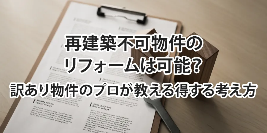 再建築不可物件のリフォームは可能？訳あり物件のプロが教える得する考え方